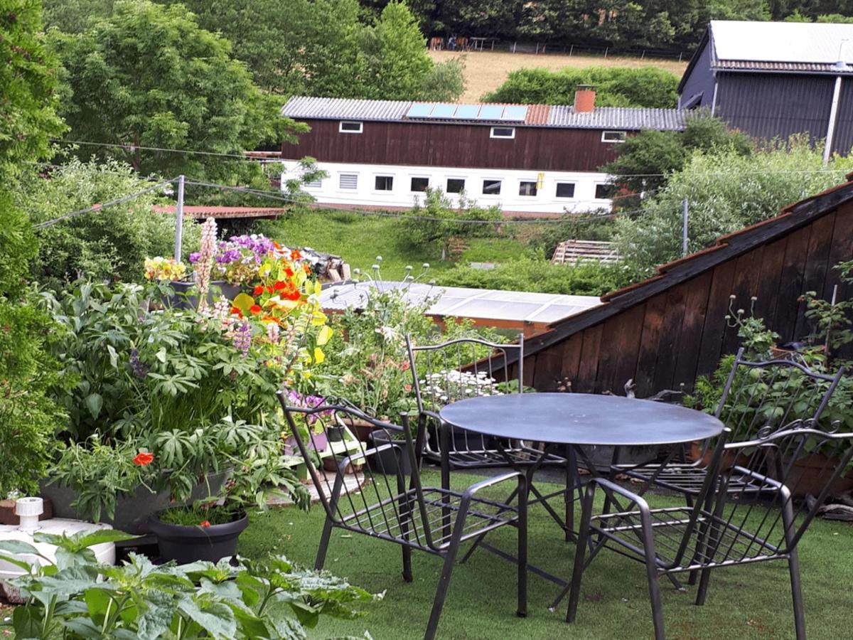 Aeltestes Haus In Quentel - Ferienwohnung 2 Mit Dachterrasse Hessisch Lichtenau Bagian luar foto